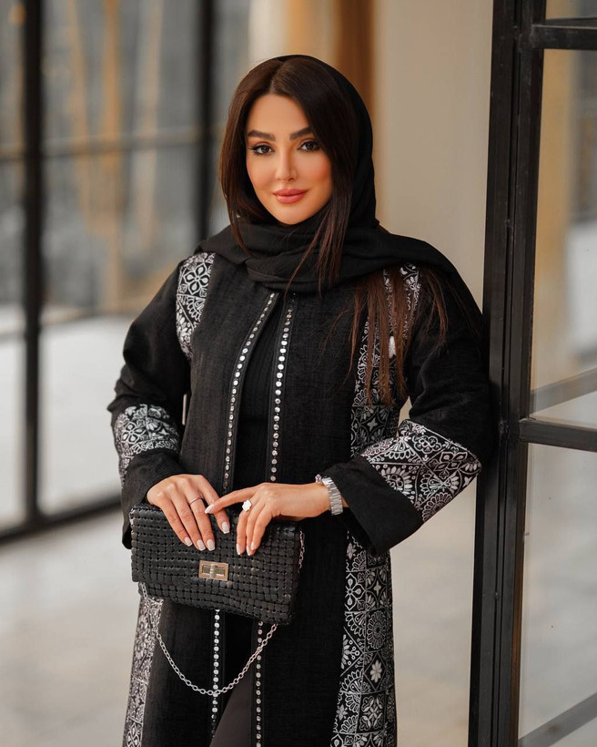 مانتو مزونی بلند اطلس
